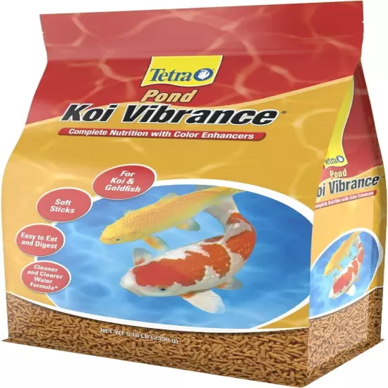 Tetra Pond Koi Vibrance Sticks Food, Crab Free, 5.18 Pounds