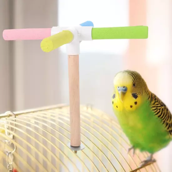 Bird Shower Standing Toy parrot toys swing Wood Parrot Stand Rod Birds