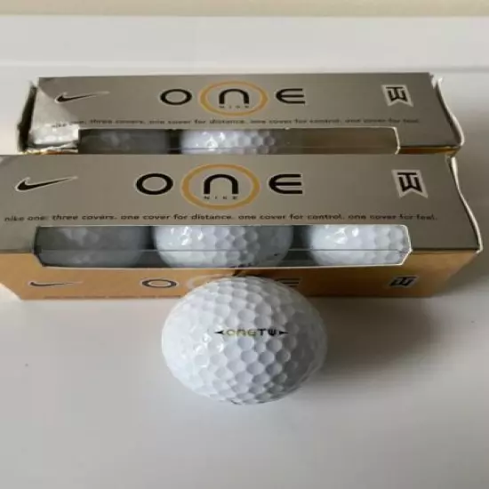 *NEW Very Rare* Nike Golf ONE Gold “ONE TW” - ON BALL Tiger Woods Golf Balls (3)