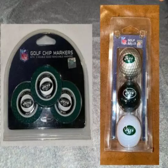 NFL NY Jets 3 Pack Golf Chips And Golf Balls