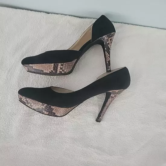 nine west black platform heels 7.5m