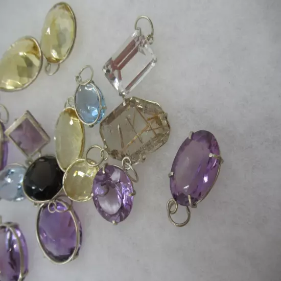 Estate Find 29 Pcs Lot Faceted Gemstones-Amethyst-Quartz-Citrine -Etc