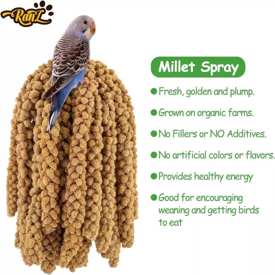 5Lbs Millet Spray for Birds, Sun Dried Spray Millet, Original Bird & Supplement