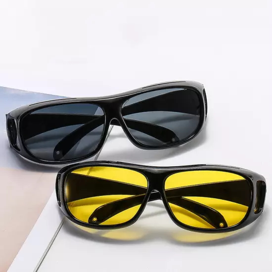 Night Driving Glasses HD Anti Glare Vision Polarized Yellow Lens Tinted Unisexs