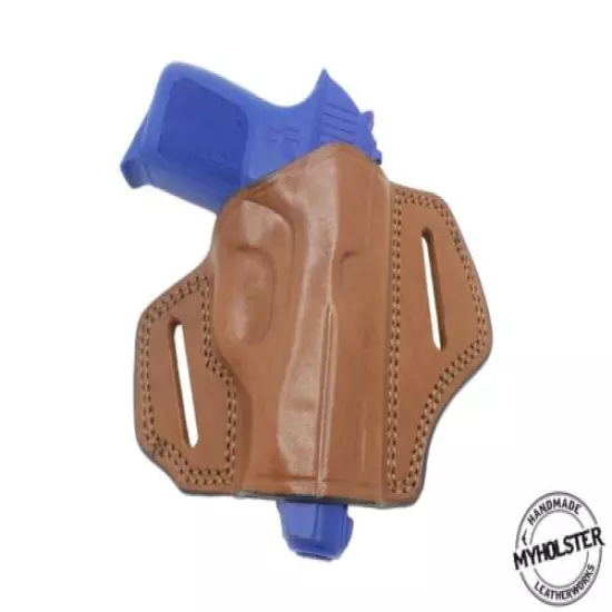 OWB Right Hand Open Top Leather Belt Holster Fits Makarov PM