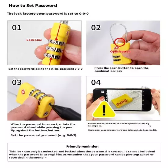 New Tsa Customs Code Lock Travel Luggage Password Lock Changeable Lock Padlock