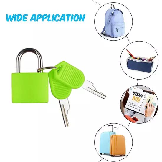 Suitcase Locks with Key Small Luggage Padlocks Metal Padlocks Mini Keyed Padlock