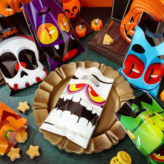 Hotop 150 Pieces Halloween Plastic Goodie Bags Trick or Treat Candy Bags... 