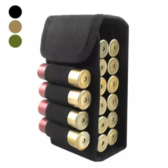 3Pcs Men's Tactical 12GA Shotgun Bullet Pouch Molle 16 Shells Holder Ammo Pouch