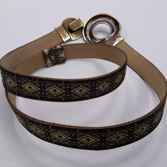 Chico's Ladies Diamond Shape Tapestry 40" Belt w/Round Buckle