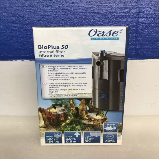 Oase Bioplus 50 Internal Corner Filter 120 GPH Fresh Water 55152 New Sealed