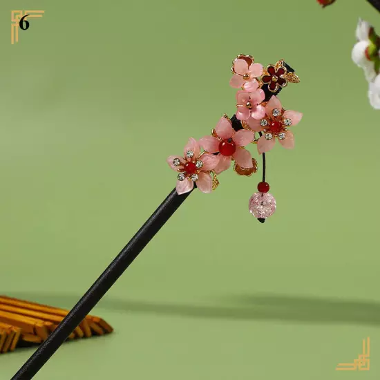 Womens Flower Wooden Chopsticks Hair Hairpin Hair Stick Chinese Style Retro❥