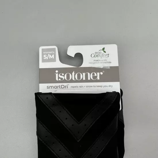 Isotoner Gloves Womens S/M Black Smart Dri Smart Touch Modern Essential Feminine