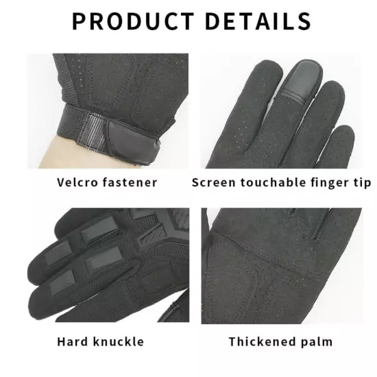 Men's Touch Screen Full Finger Outdoor Cycling Sports Military Tactical Gloves