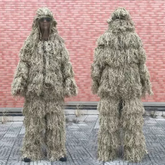 Ghillie Suit Woodland Camouflage Sniper Yellow Grass Camo Clothing Hunting Suit