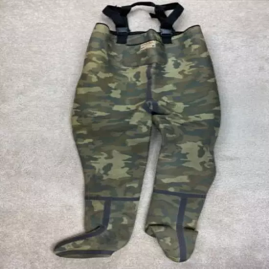 VINTAGE Cabela's Waders Adult Large Green Camo Neoprene Chest High Hunting