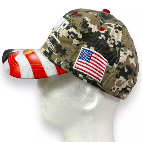 Donald Trump 45 Hat Keep America Great Bald Eagle US Flag Military Digital Camo