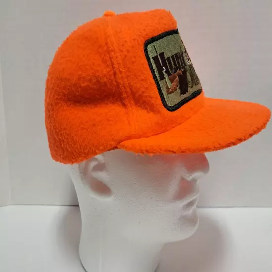 Vintage Hunt Ohio Blaze Hunter Orange Winter Hat Cap With Earflaps Mens Size XL