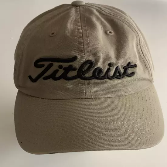 Titleist Pecan Valley Golf Club San Antonio Texas Strapback Tan Logo Cap Hat