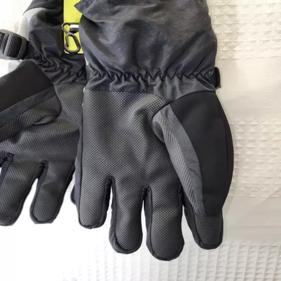 All In Motion Mens Snow Gloves Med Large Blk Heavy Warm Waterproof Insulated 