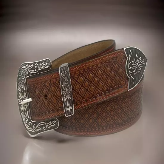 Western Genuine Leather Belt Full Grain Handmade Men's Heavy Duty With Buckle