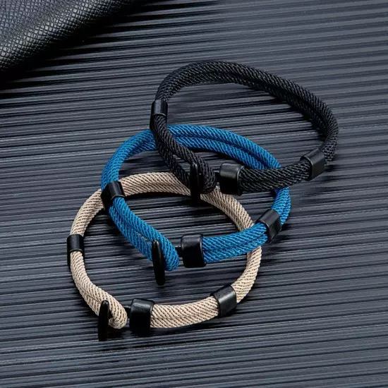 Pulsera de cuerda Náutica de doble capa para hombre accesorios de supervivencia