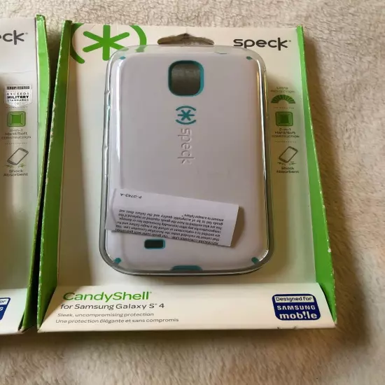 SPECK CANDYSHELL CASE FOR SAMSUNG GALAXY S4 WHITE & SEA BLUE Lot Of 3