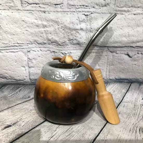 Mate Argentino Gourd HandMade Natural Tea Cup Bombilla Clean Bush Yerba Mate