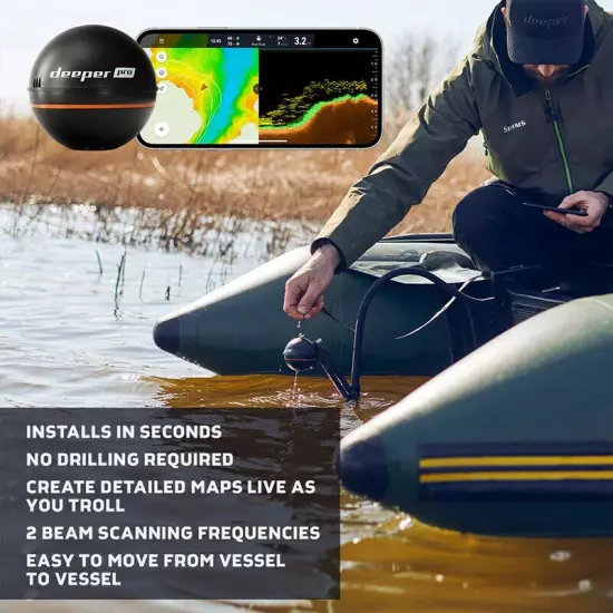 Castable and Portable WiFi Fish Finder Depth Finder Deeper Smart Sonar New