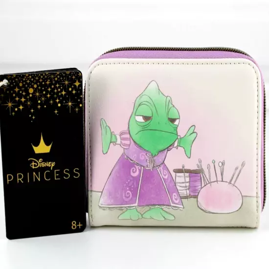 LOUNGEFLY DISNEY TANGLED PASCAL IN DRESS RAPUNZEL MINI ZIPPERED WALLET NEW TAGS