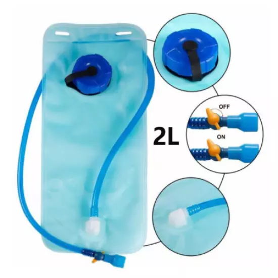 2L Water Bladder Hydration Backpack Bag For Pack Water Storage Hiking Camping