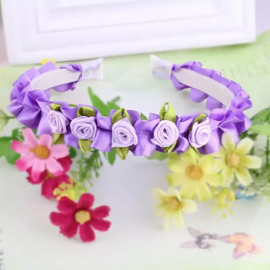 Rose Flower Braided Hairband Hair Clips for Girls Kids Headband Hair Accessories