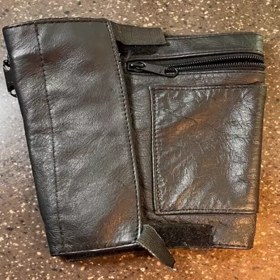 Leather Travel Security Wallet arm leg Ankle Black 4 pockets