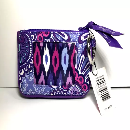 Vera Bradley Lilac Tapestry Jen Zip ID Case ONLY Wallet Key Ring #15681-669