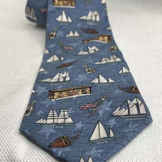 Sailboat Tie Tango Silk All Over Print America Series 4x58 Schooner Clipper