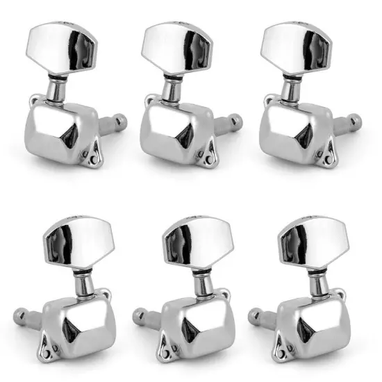 Acoustic Guitar String Tuning Pegs Machine Heads Tuners 3x3 Chrome Semiclosed US