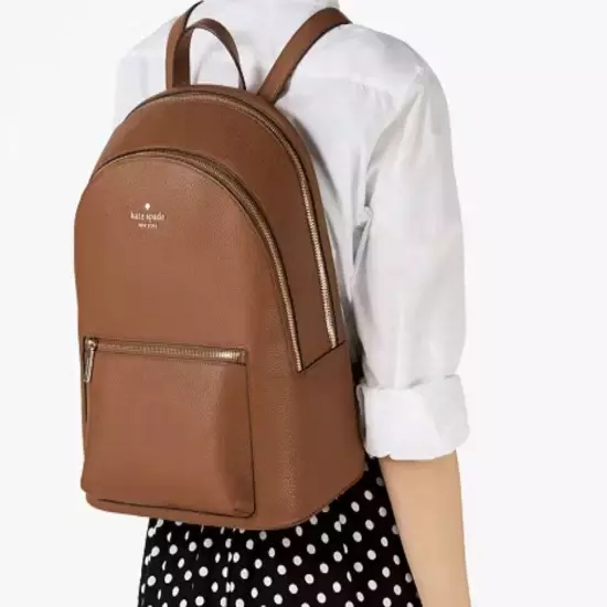 Brand New! Kate Spade Lena Double Zip Dome Backpack Warm Gingerbread Retail 499