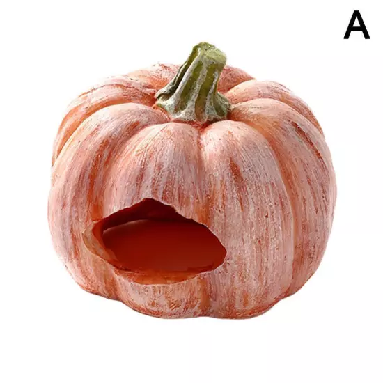 Pumpkin Shaped Fish Hideout House Tank Decor Aquarium Tank Fish Decoration^ J4Q9