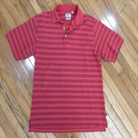 Callaway Men’s Red Striped Golf Polo Shirt Combed Cotton Size L