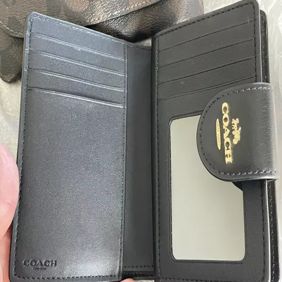 GENTLY USED SIGNATURE COACH BROWN/BLACK EYEGLASS CASE AND WALLET