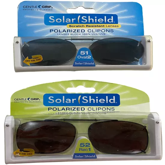 SolarShield Polarized ClipOn STRETCHABLE Sunglasses/ ALL SIZES w/SIZING GUIDE 9z