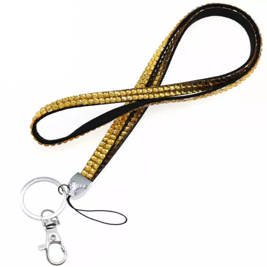 New Multi Color Rhinestone Neck LANYARD Keychain Key/ID/Cell Phone Holder BLING