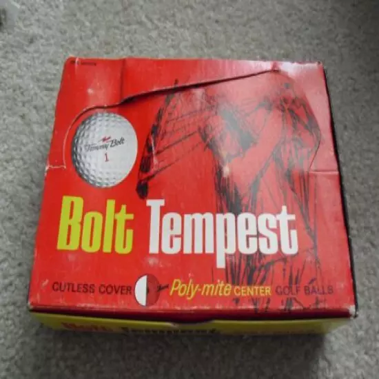 Vintage 1965 Bolt Tempest Golf Balls 4 Sealed Packs of 3 in Box