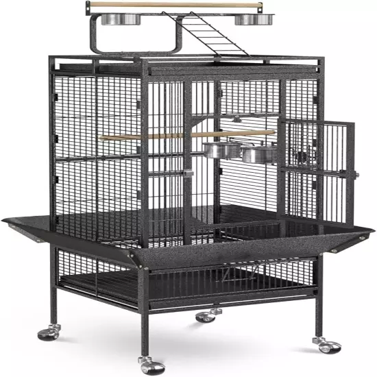 SUPER DEAL PRO 61-inch 2in1 Large Bird Cage with Rolling Stand Parrot Chinchilla