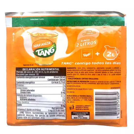 12-Pk TANG Orange Flavor Powdered Drink Mix 13g/.4oz