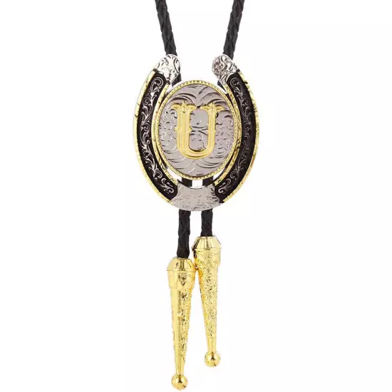 Bolo Tie for Men- Golden Initial Letter A to Z Western Cowboy Bolo Tie for Women