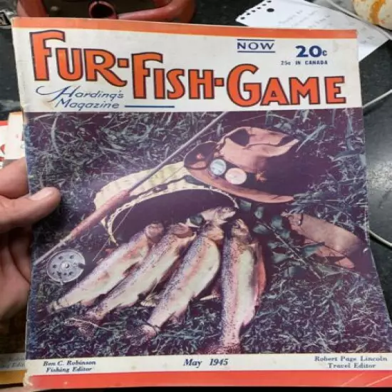 6 issues Of Fun-Fish-Game Magazines 1944-45 Lot 