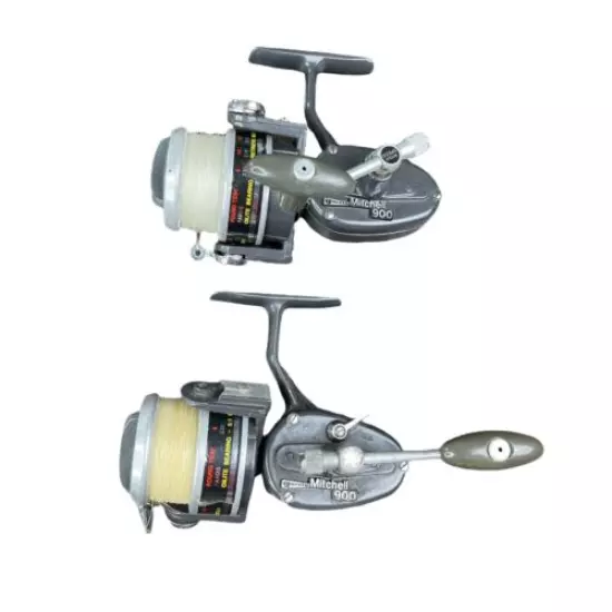 Lot (2) Garcia Mitchell 900 Spinning Reels Made in France Missing Bailers Works.