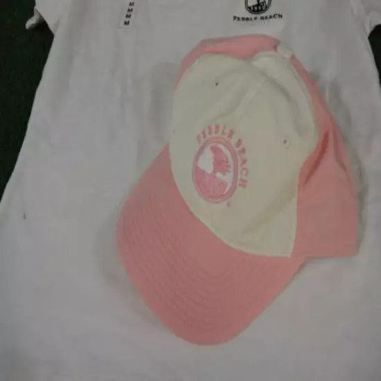 *NEW* WOMENS PEBBLE BEACH HAT AND SHIRT COMBO SIZE MEDIUM PEBBLE BEACH GOLF