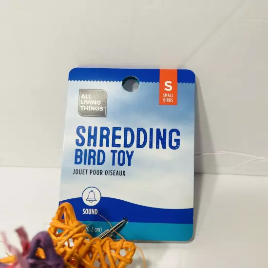 Shredding Chewing Foraging Toy Cockatiel Cage Toy Bird Preening with Bell Small